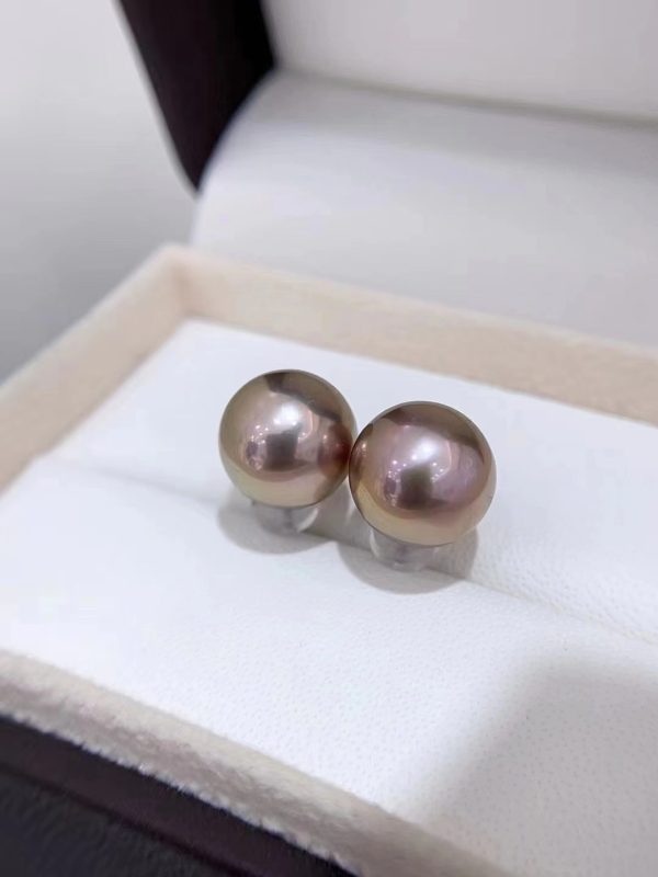 purple earrings with pearl