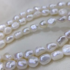 white freshwater baroque nugget pearl necklace