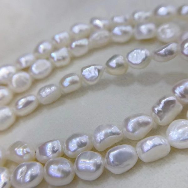white freshwater baroque nugget pearl necklace