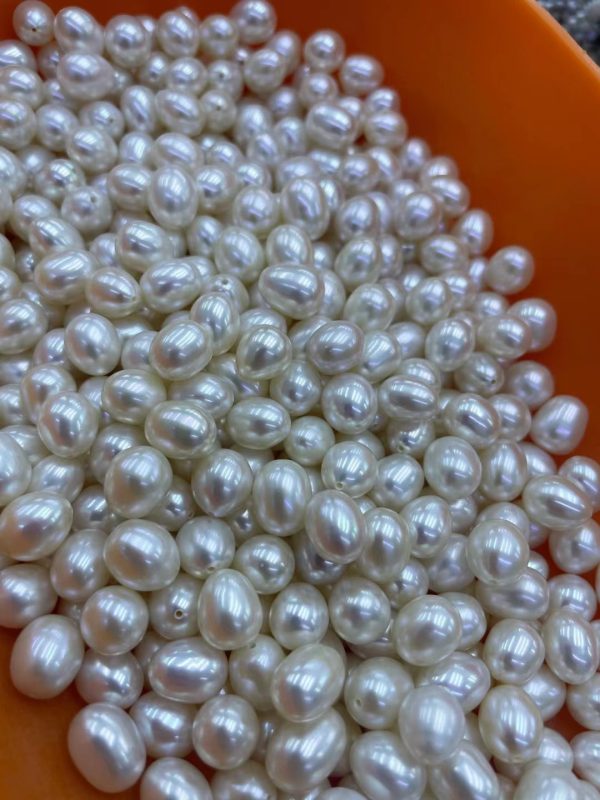 natural white half drilled drop shape loose freshwater cultured pearl beads - Image 3