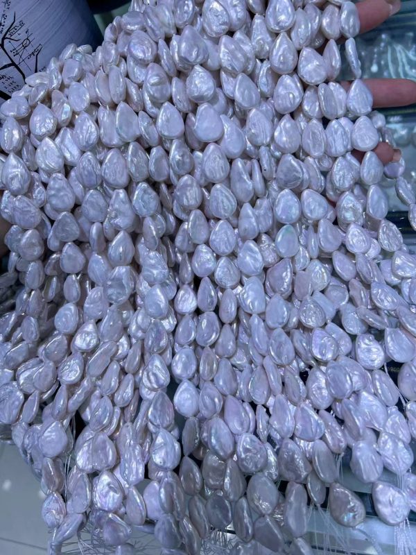 big size irregular coin shaped pearl strands wholesale 16 inch price per strand - Image 4