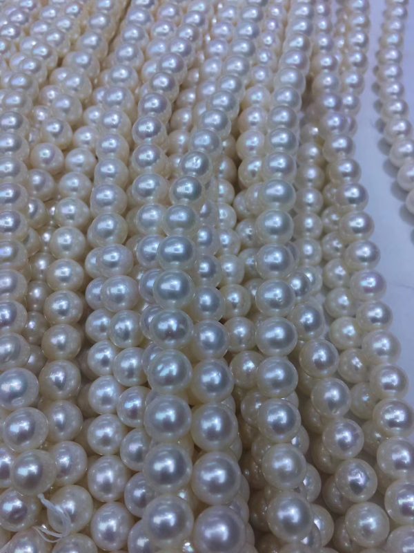wholesale natural freshwater white round pearl beads for designers 9-10mm - Image 4