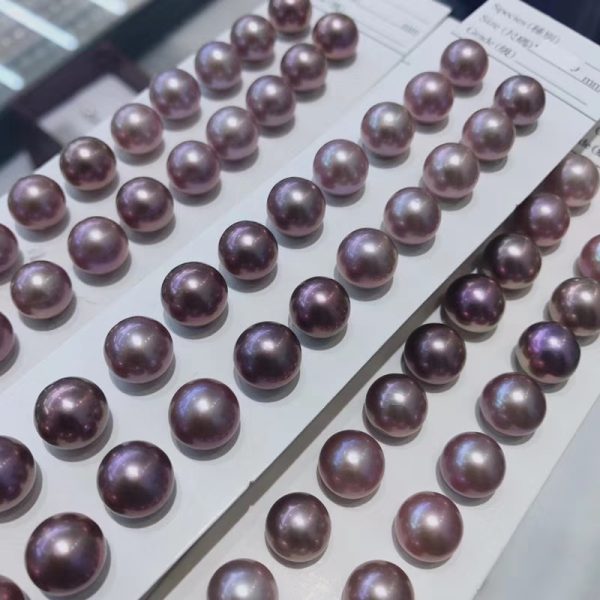 Natural Gemstone Semi Precious Edison Pearl 10-11mm Purple Round Natural Freshwater Pearls Loose bead without Hole - Image 5