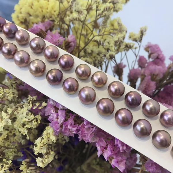 Natural Gemstone Semi Precious Edison Pearl 10-11mm Purple Round Natural Freshwater Pearls Loose bead without Hole - Image 4