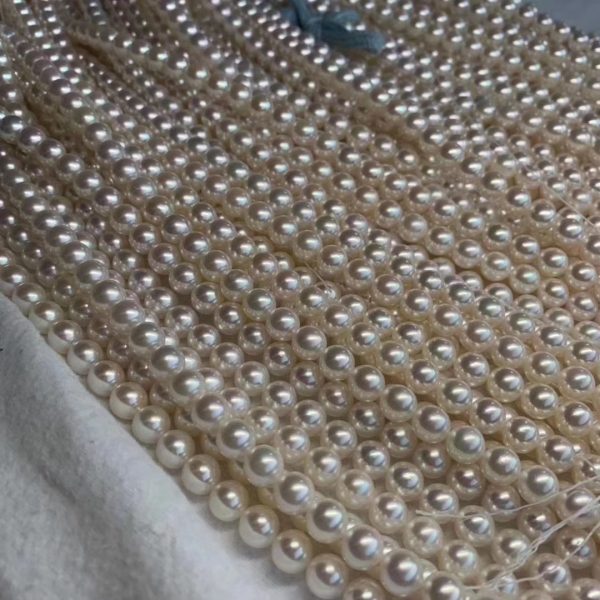 wholesale natural freshwater white round pearl beads for designers 9-10mm - Image 5