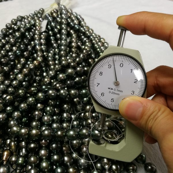 loose tahitian beaded pearl strands 16 inch 9-11mm black baroque drop shaped pearl strands for wholesale - Image 4