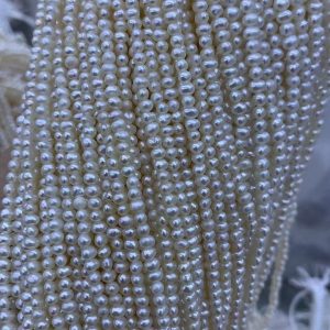 white cultured freshwater pearl strands