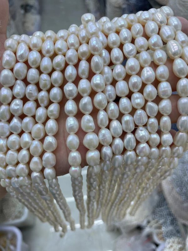 baroque pearls for jewelry nugget flat round pearls 9mm high luster natural white 16 inch raw pearls - Image 4
