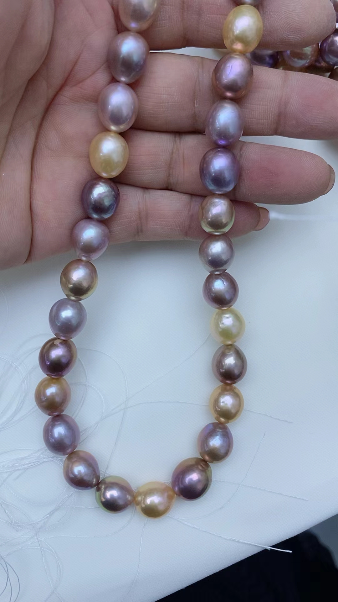 Multi-Color Nucleated Pearl Necklace