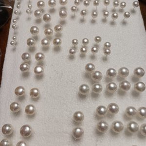 silver earrings cultured pearl