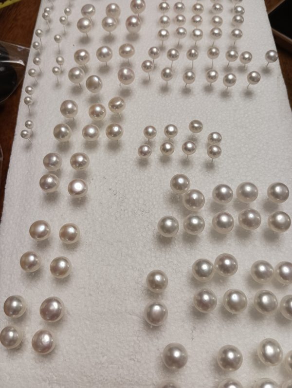 silver earrings cultured pearl