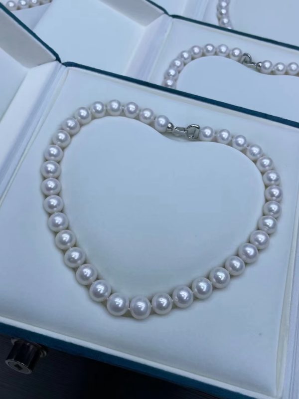 Freshwater Cultured Pearl Necklace  Stunning Necklace for Women Classic off-round pearl necklace18 inches 11-12mm pearl necklace - Image 3