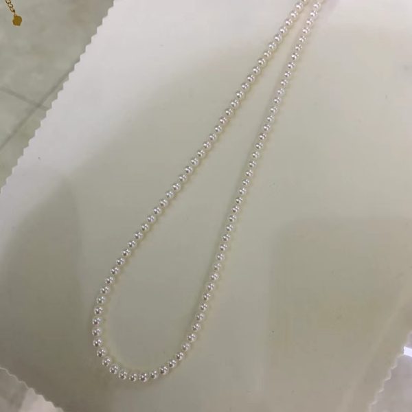 S925 AAA Freshwater Cultured White Round Pearls, 4mm 18" Strand Pearl Beads Necklace Pearls Necklace Jewelry for Brides and Bridesmaids - Image 3