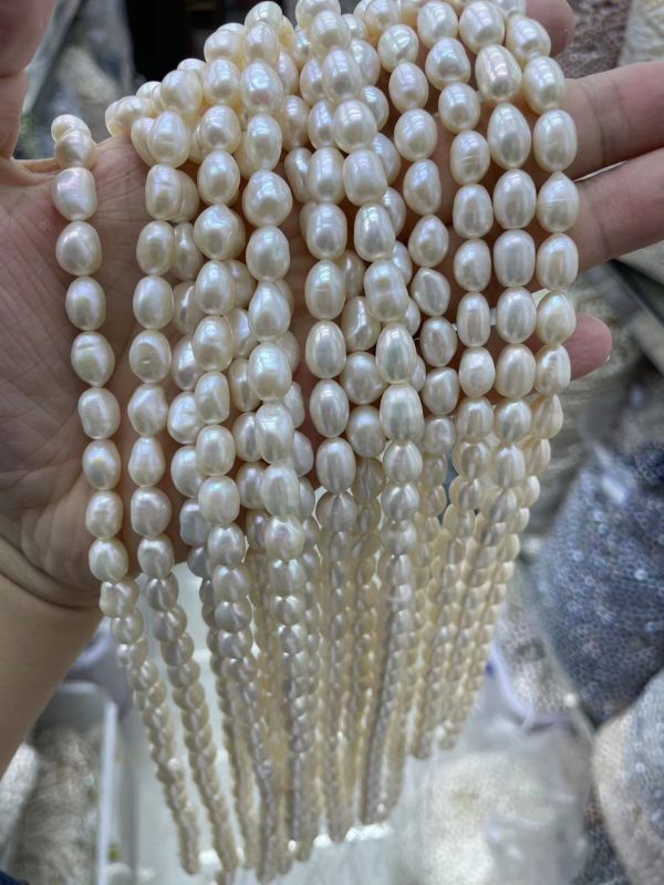baroque pearls for jewelry nugget flat round pearls 9mm high luster natural white 16 inch raw pearls - Image 6