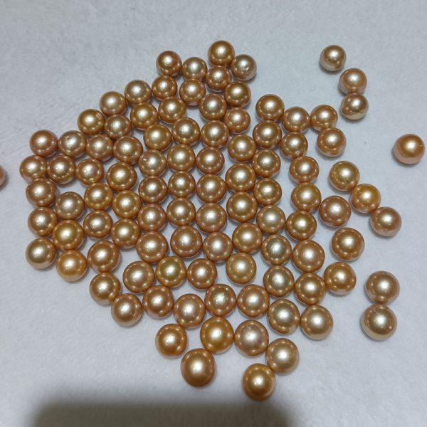 11-12mm Edison Pearl Direct Factory Price AAGrade Dyed Golden Color No Hole Beads - Image 3
