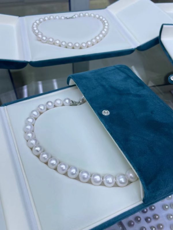 Freshwater Cultured Pearl Necklace  Stunning Necklace for Women Classic off-round pearl necklace18 inches 11-12mm pearl necklace - Image 4
