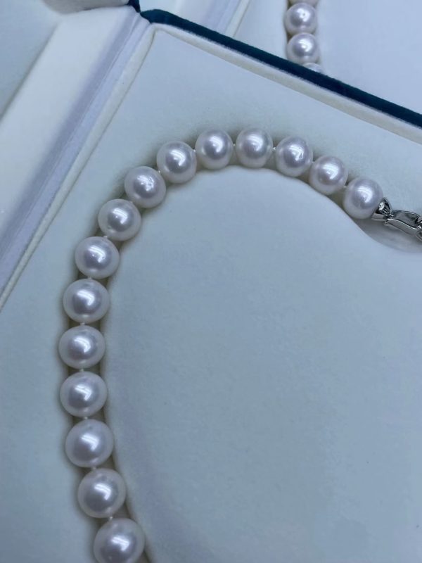 Freshwater Cultured Pearl Necklace  Stunning Necklace for Women Classic off-round pearl necklace18 inches 11-12mm pearl necklace - Image 5