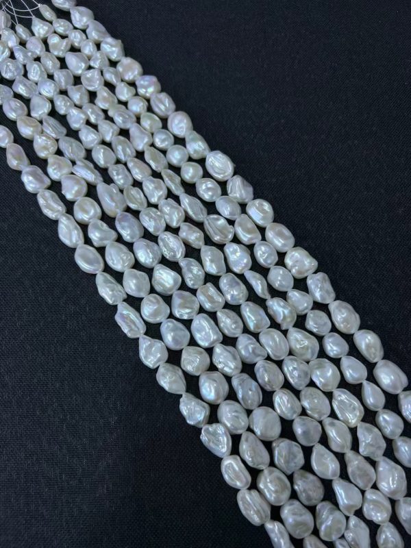 10mm white high luster chinese freshwater keshi pearl necklace - Image 4