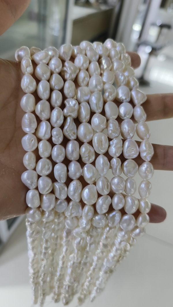 wholesale keshi pearls 10-11mm white 16 inch loose strands beaded pearl raw materials for making designs - Image 5