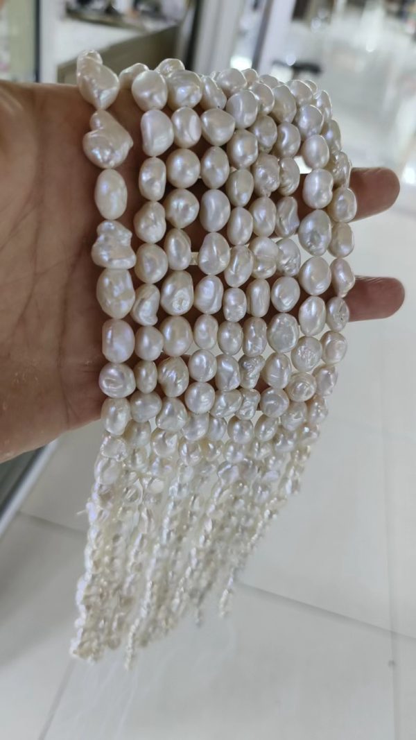 wholesale keshi pearls 10-11mm white 16 inch loose strands beaded pearl raw materials for making designs - Image 6