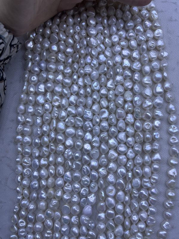 wholesale keshi pearls 10-11mm white 16 inch loose strands beaded pearl raw materials for making designs - Image 7