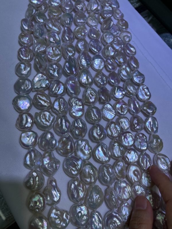 irregular 18mm large baroque pearls for jewelry making wholesale large white baroque pearls 16 inch - Image 3