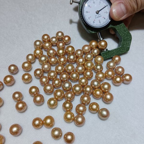 11-12mm Edison Pearl Direct Factory Price AAGrade Dyed Golden Color No Hole Beads - Image 5