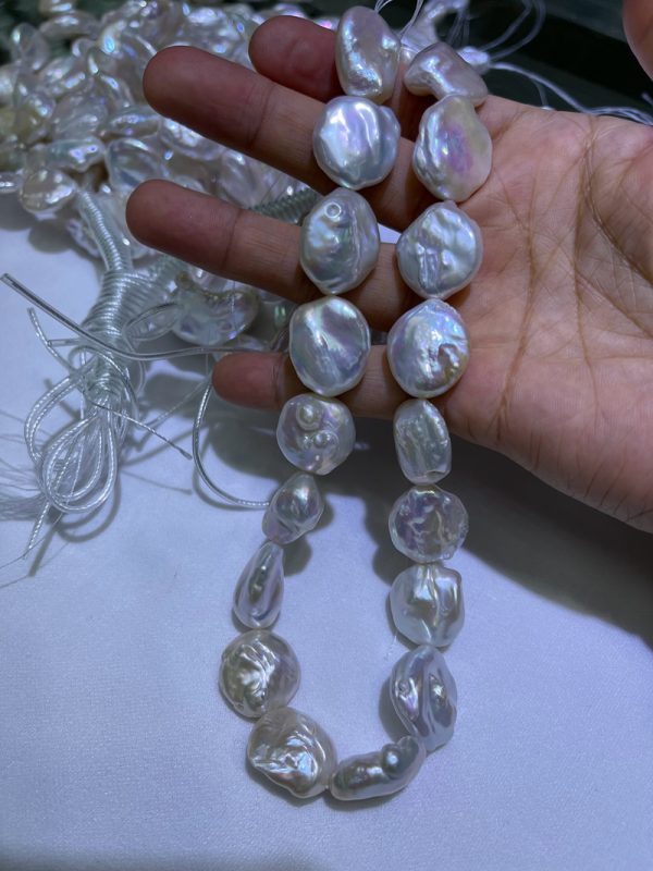 irregular 18mm large baroque pearls for jewelry making wholesale large white baroque pearls 16 inch - Image 8