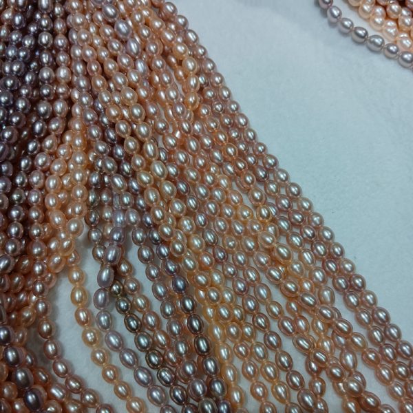 5mm 6mm 7mm DIY Jewelry Making Pink Peach purple Baroque oval Rice Natural Freshwater Pearl Beads Strands wholesale - Image 3