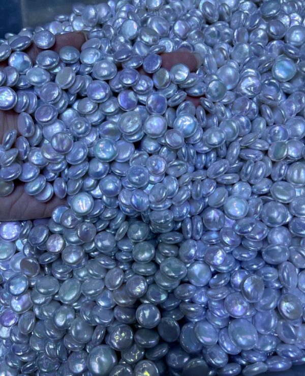 China Cultured baroque Freshwater Pearl 11-12mm no hole White round Coin loose Pearls wholesale 10pcs per lot - Image 3