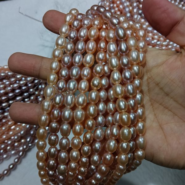 5mm 6mm 7mm DIY Jewelry Making Pink Peach purple Baroque oval Rice Natural Freshwater Pearl Beads Strands wholesale - Image 4
