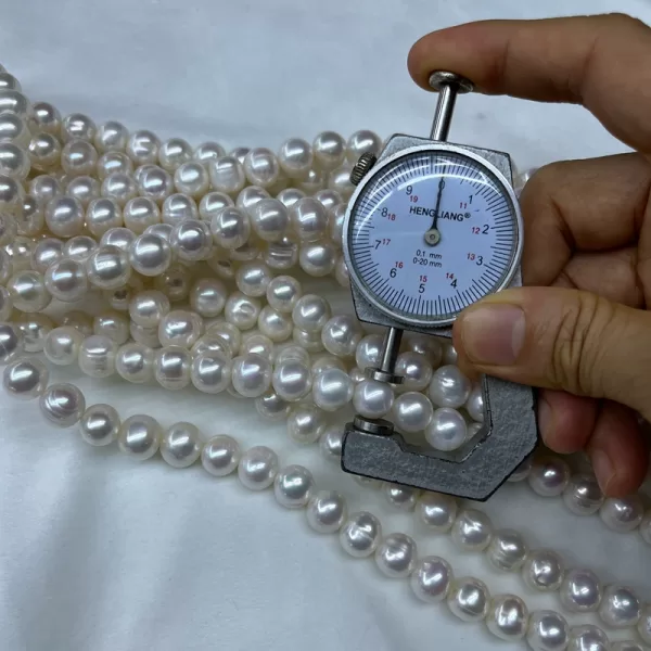 10-11mm natural white oval shaped pearl necklace strands loose type - Image 5