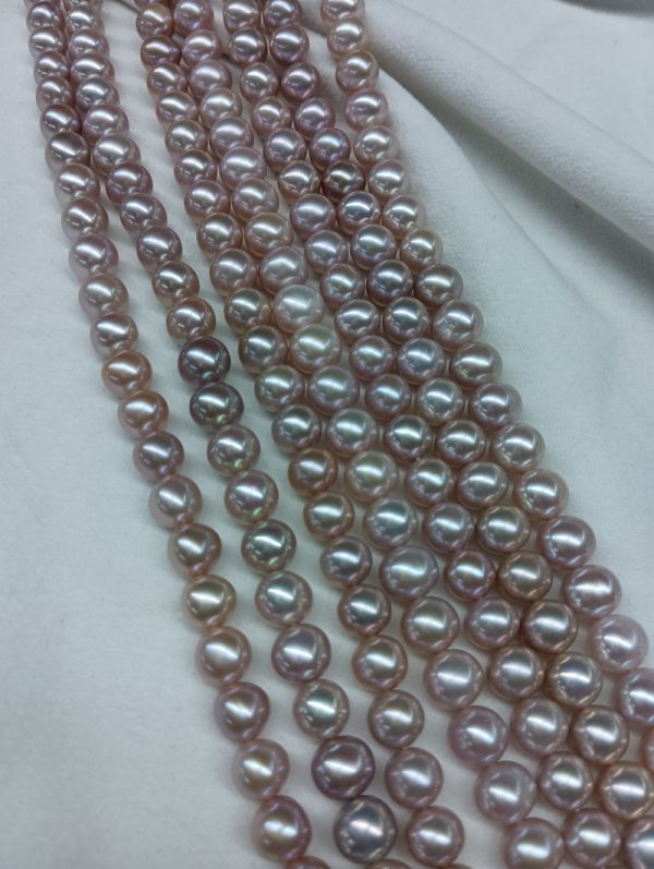 9mm purple freshwater Nearly round pearl beads strand  Purple Natural Freshwater Pearl Jewelry Design Beads Pearls Strand 15" - Image 6
