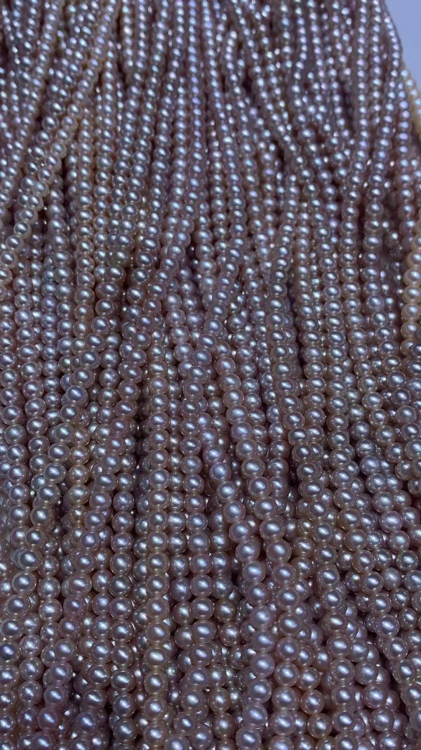 pink purple freshwater pearl round 4mm 16 inch for jewelry making - Image 4