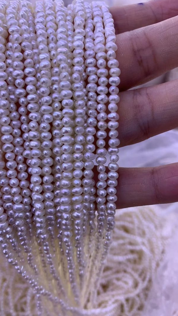 tiny freshwater pearl beaded strands