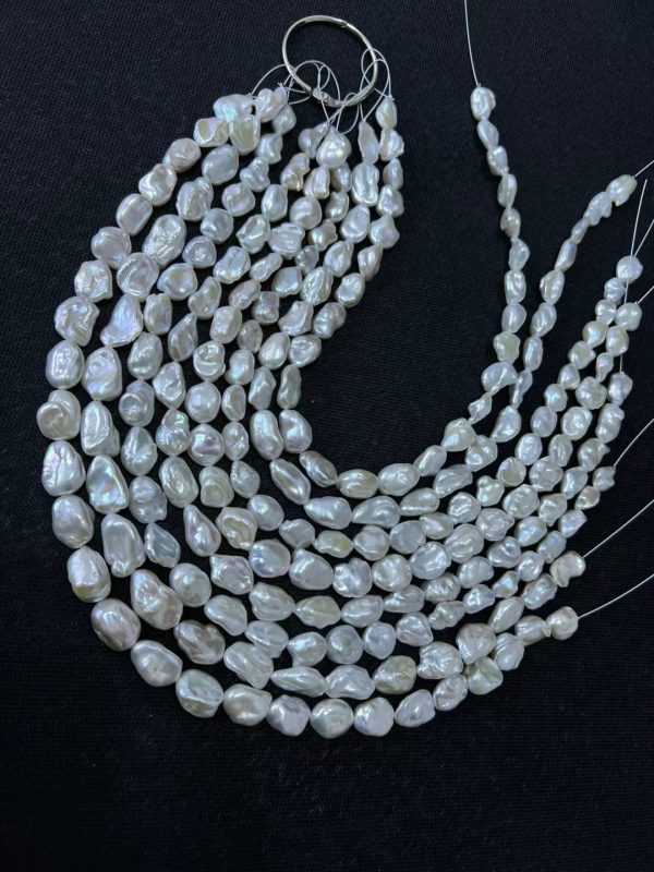 10mm white high luster chinese freshwater keshi pearl necklace - Image 5