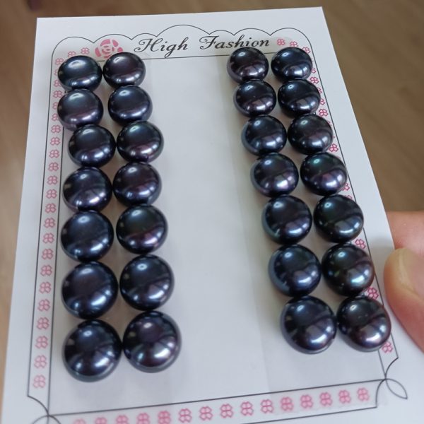 wholesale peacock 12-13mm button freshwater pearls pairs for making ,price per pair - Image 7