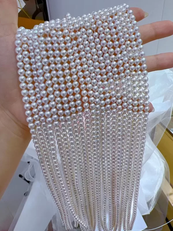 loose freshwater round pearl strands 5mm