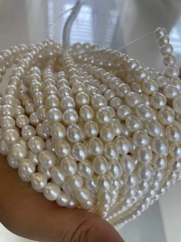 8mm rice shaped pearl strands