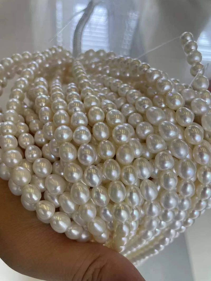 8mm rice shaped pearl strands