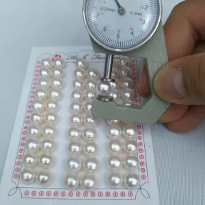 9mm white button pearls