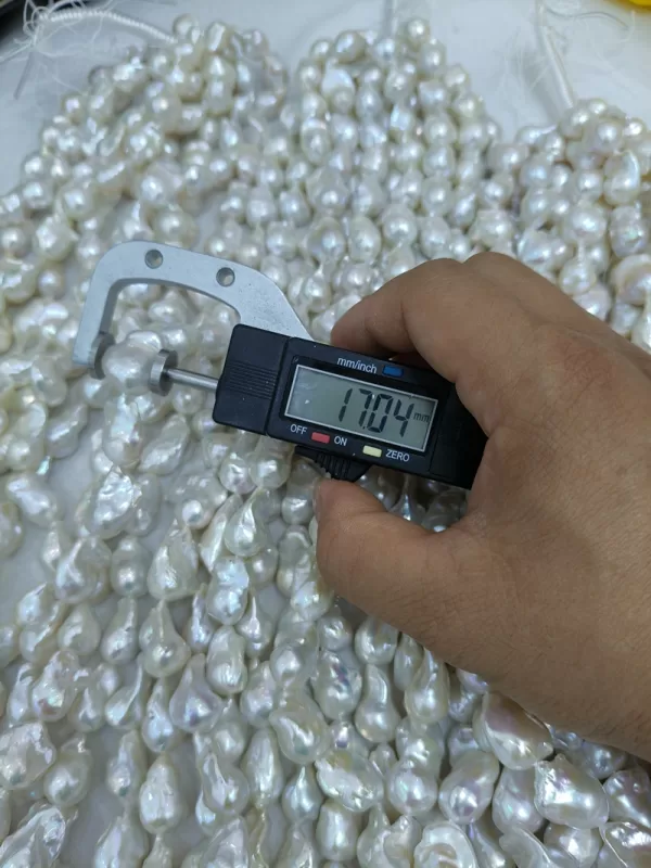 large white baroque pearl necklace strands pearl raw material good shape for making earrings - Image 3