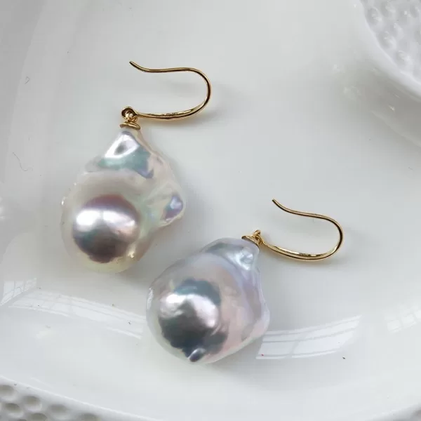 baroque freshwater cultured pearl earrings