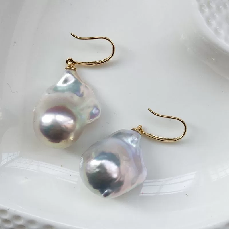 baroque freshwater cultured pearl earrings