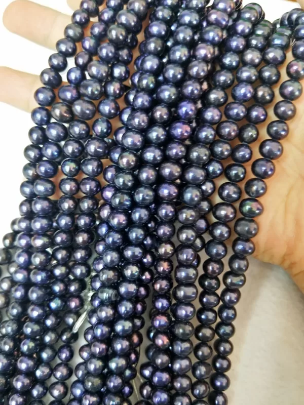 black cultured freshwater pearls 8-9mm 16 inch - Image 3