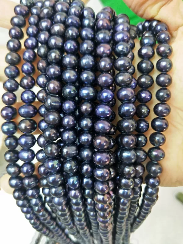 black cultured freshwater pearls 8-9mm 16 inch - Image 2