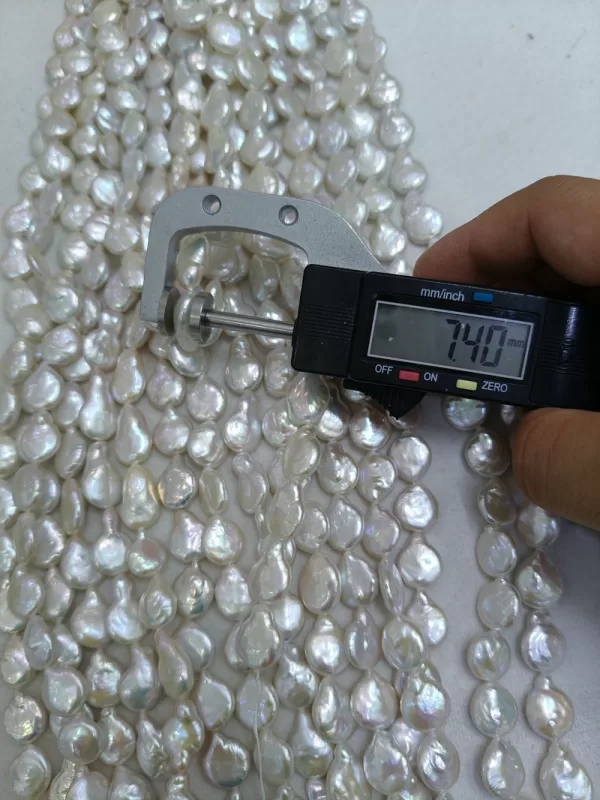 freshwater cultured pearl beads 13x19mm irregular coin shaped beads Supplies for making crafts - Image 3