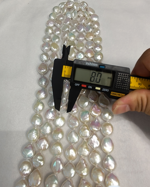 irregular coin shaped freshwater pearl beads 14x17mm for wholesale - Image 3