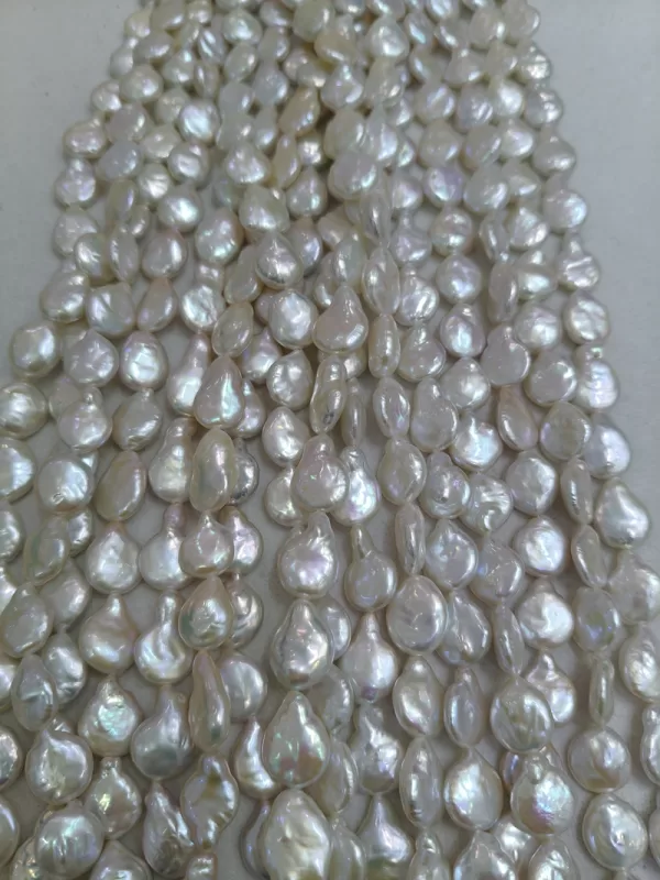 freshwater cultured pearl beads 13x19mm irregular coin shaped beads Supplies for making crafts - Image 4