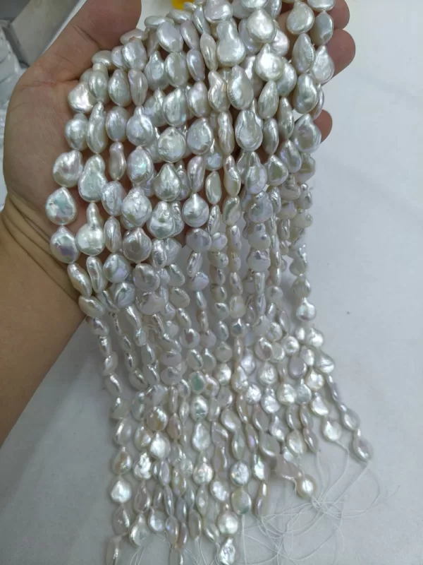 freshwater cultured pearl beads 13x19mm irregular coin shaped beads Supplies for making crafts